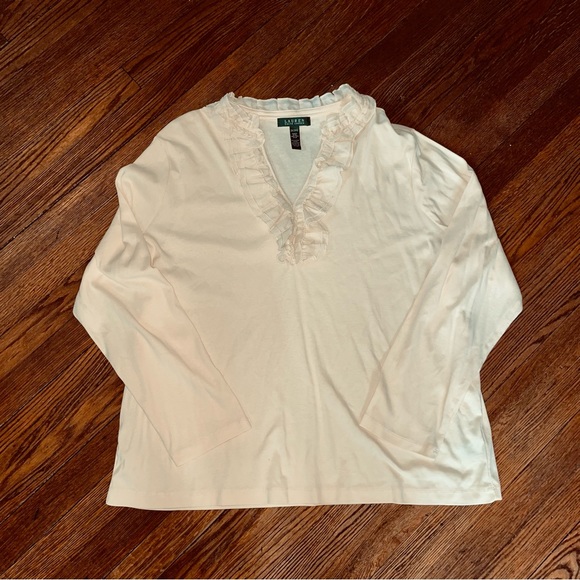 Lauren Ralph Lauren Tops - Ralph Lauren Ruffled Cotton Top